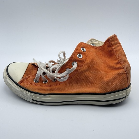 Converse Chuck Taylor All Star Orange High Top Sneakers Mens 7 Womens 9 Canvas - Picture 6 of 9